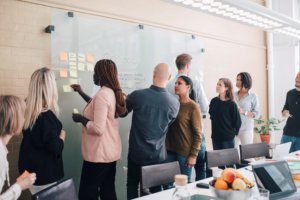 People collaborating at a Leadership Workshop